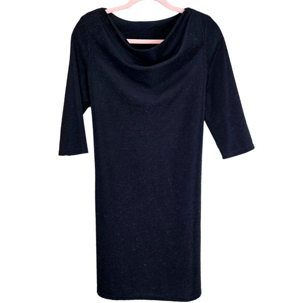 Vintage Take Nine Maternity Black and Metallic Dress Size Small